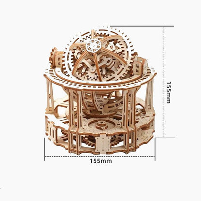 Estrelik™ | Spherical Tourbillon Chronograph - Mechanical Wooden Clock Kit
