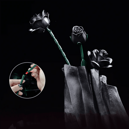 Estrelik™ | Eternal Black Rose Bouquet Building Blocks