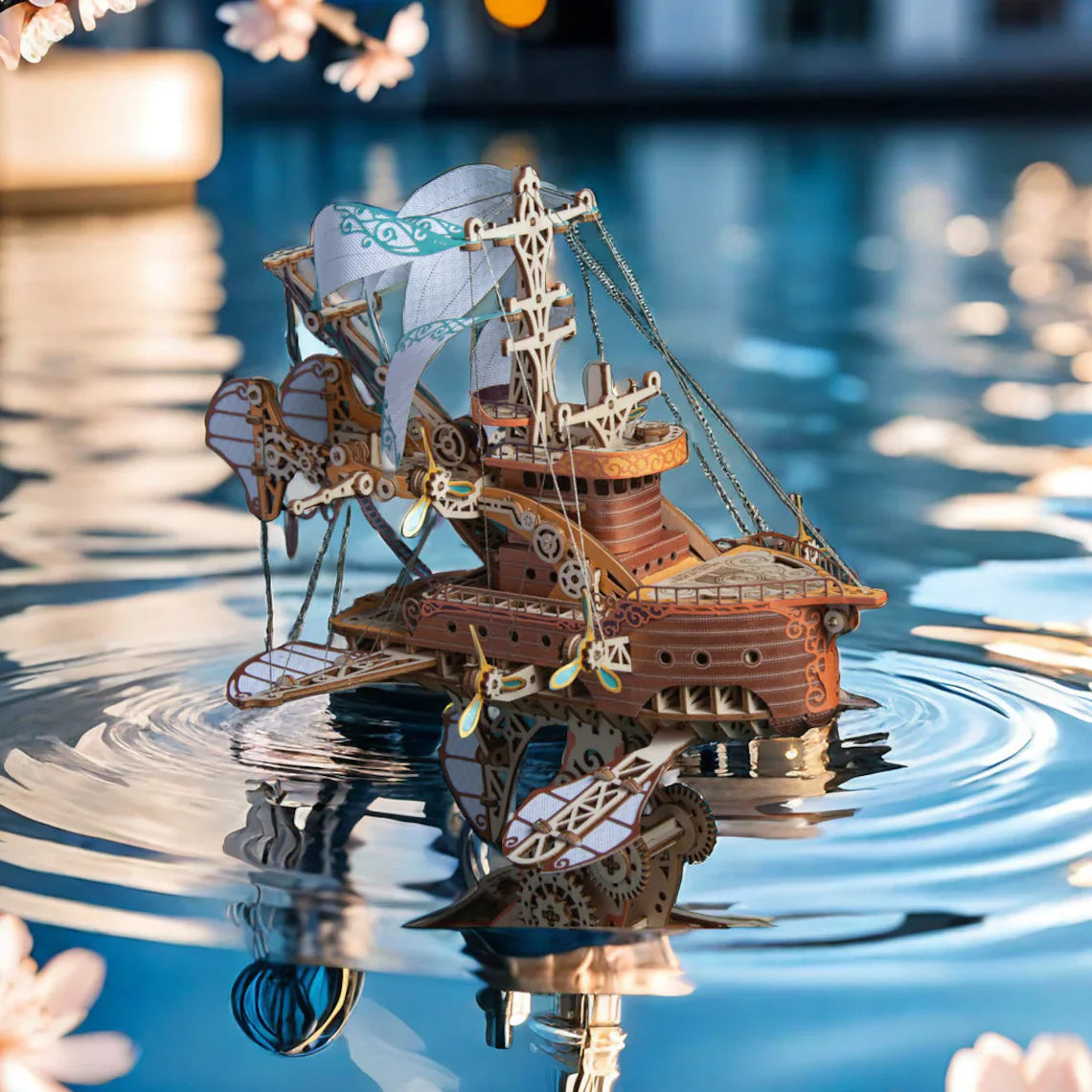 Estrelik™ | Steampunk Fantasy Airship 3D Wooden Puzzle Model
