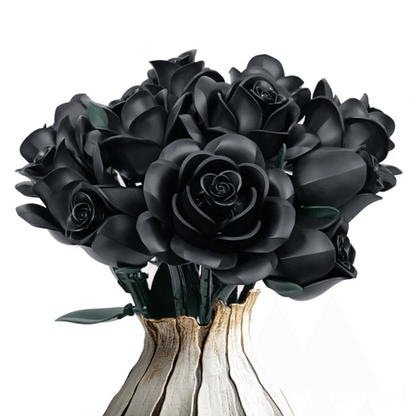 Estrelik™ | Eternal Black Rose Bouquet Building Blocks